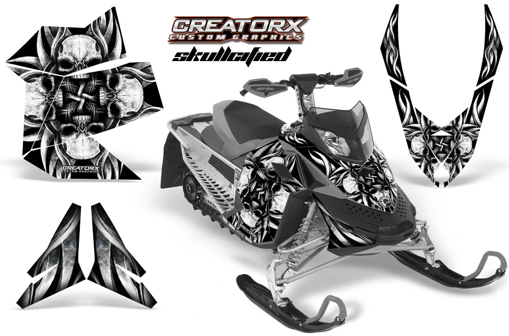 Skidoo REV XP Graphics Kit Skullcified Silver